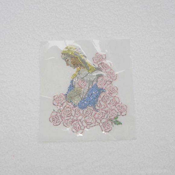 Virgin Mary Iron on Rhinestone Embellishment - Picture 1 of 3